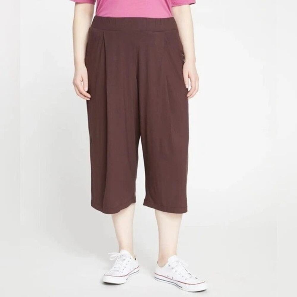 NWT Universal Standard Casual Culottes Pants Wide Leg Crop Brulee Brown Size 4XS